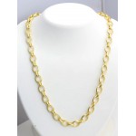 18kt Hand-Made Oval Link Chain 18"